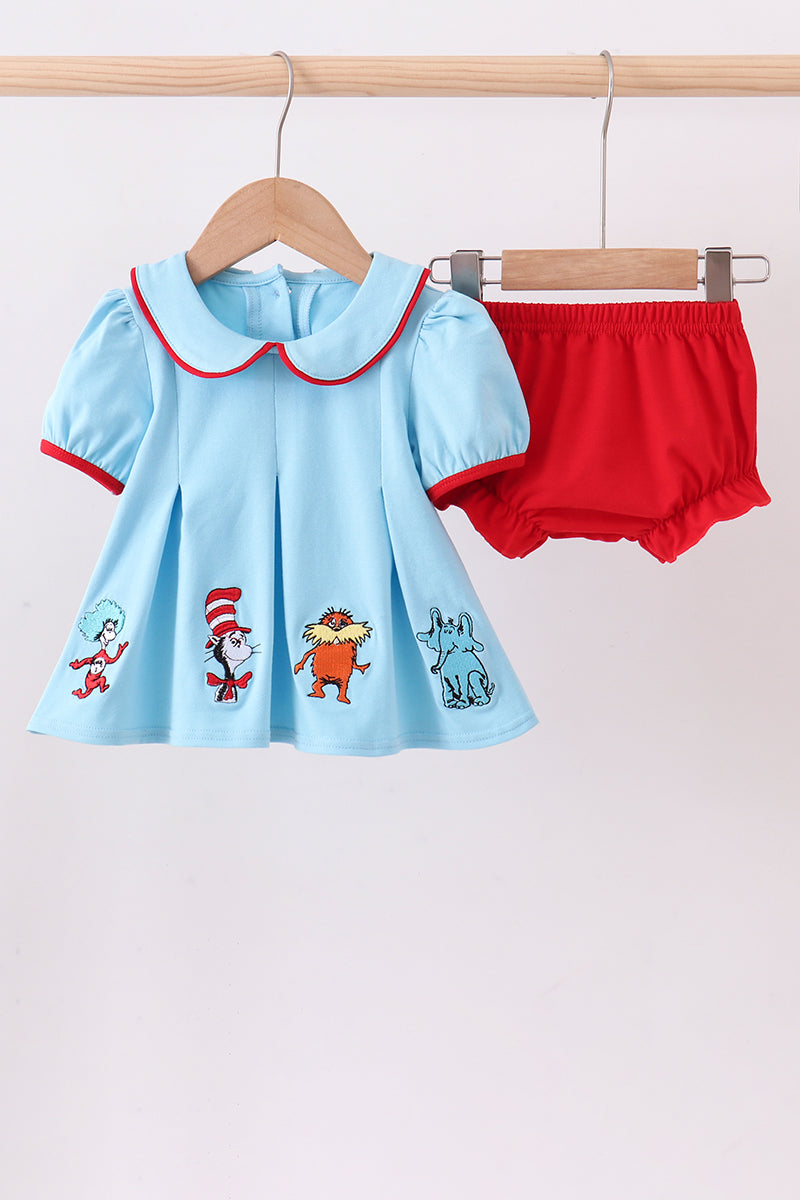 Blue Dr. Suess bloomer set