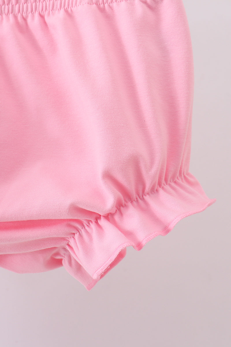 Pink & White Smocked Cross Bloomer Set
