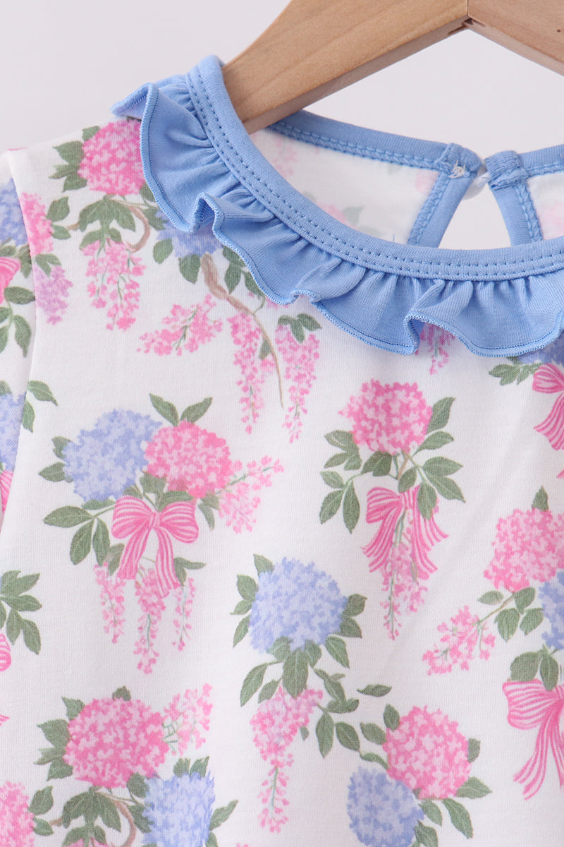 Blue floral jogger set