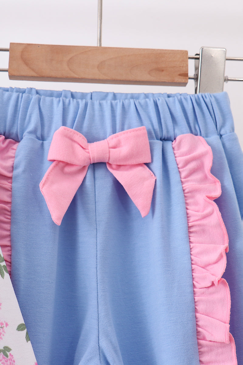 Blue floral jogger set