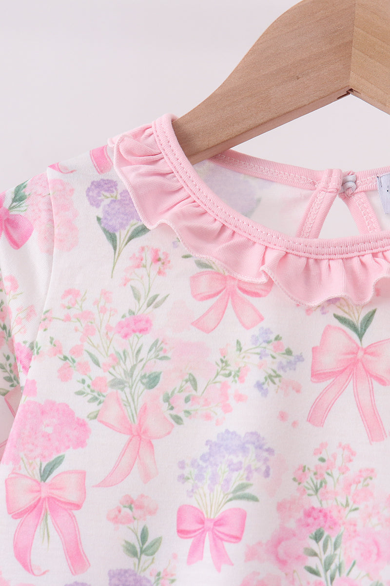 Pink floral jogger set