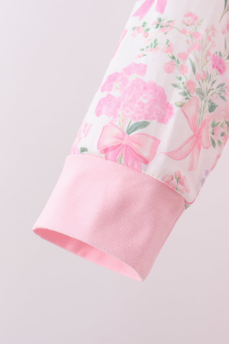 Pink floral jogger set