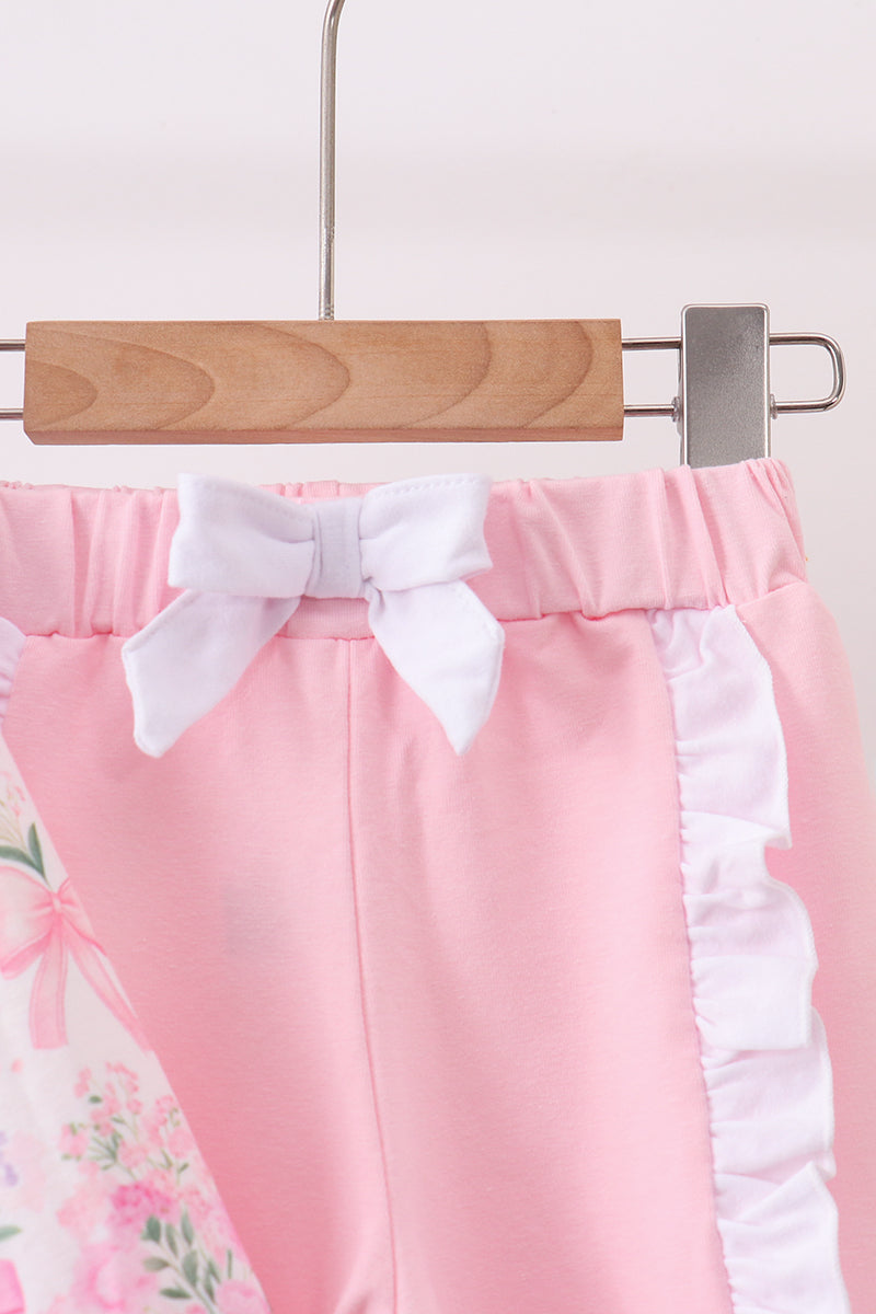 Pink floral jogger set