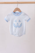 Blue Jack-O-Lantern  Applique Bubble
