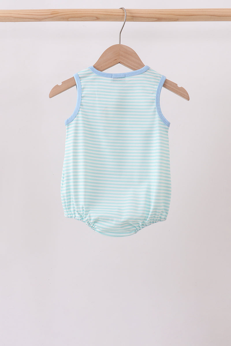 Blue Tool Smocked Stripe Bubble