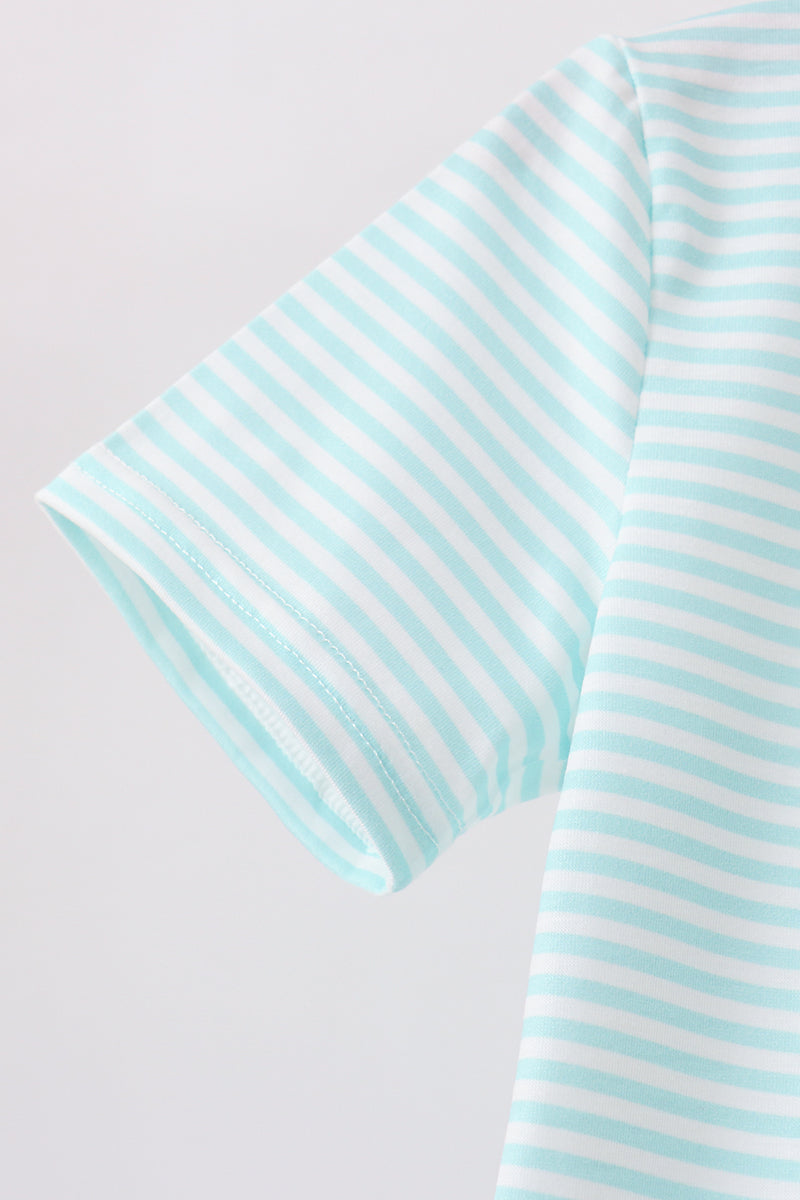 Blue Tool Embroidery Stripe Shirt