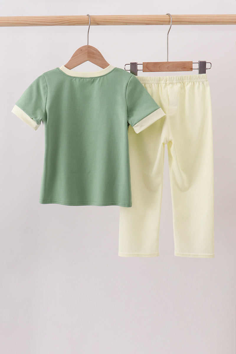Sage smocked pants set