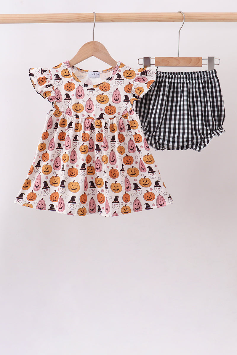 Pumpkin ruffle bloomer set