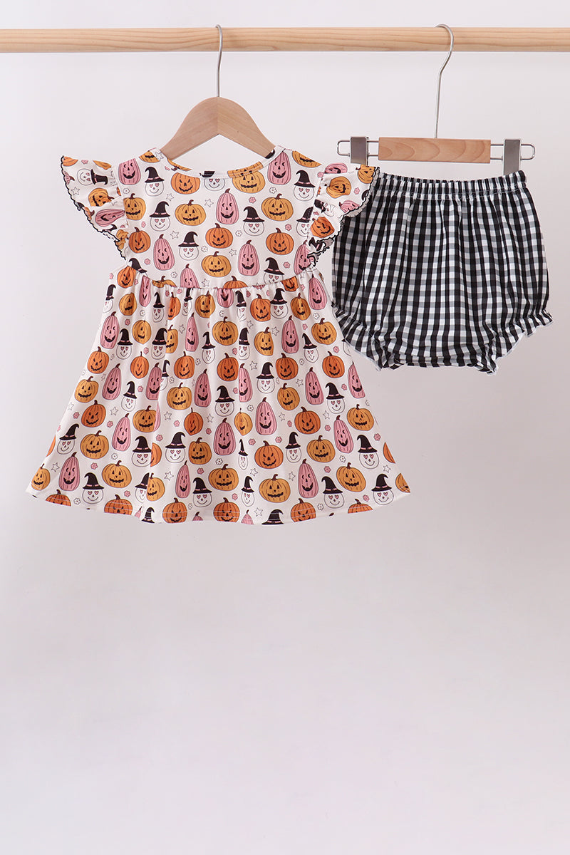 Pumpkin ruffle bloomer set