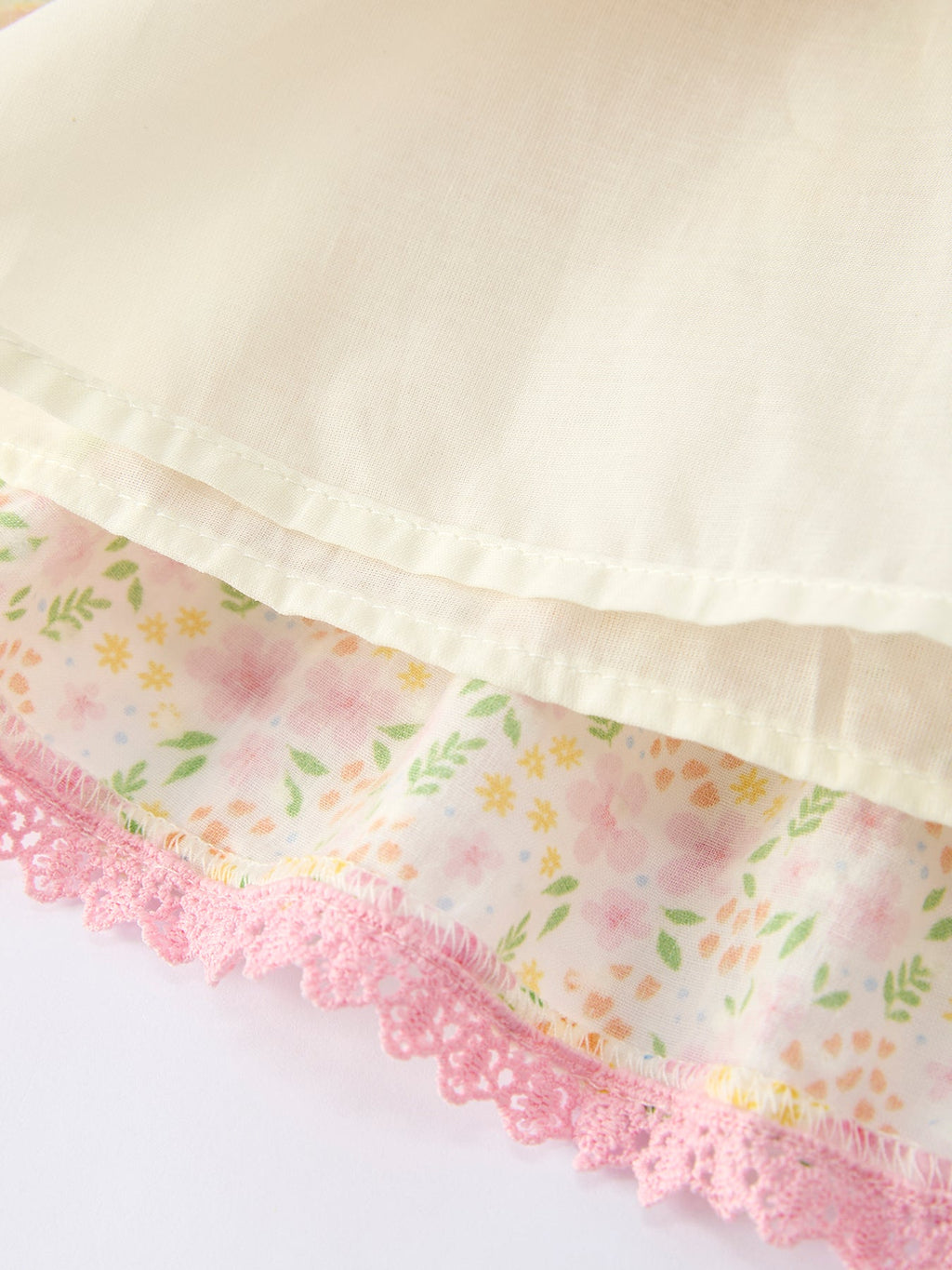 Floral Ruffle Dress With Bow Straw Hat Set