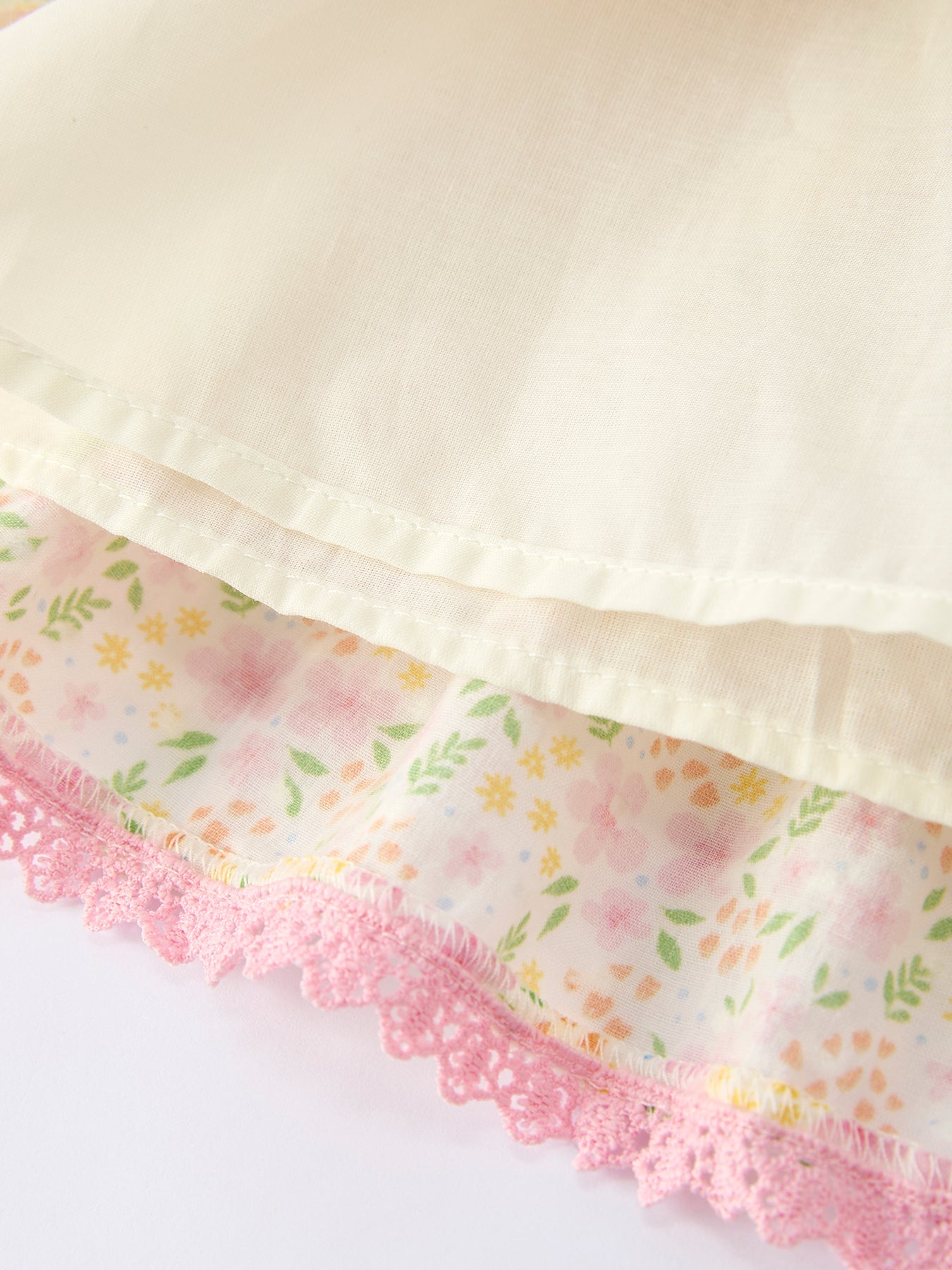 Floral Ruffle Dress With Bow Straw Hat Set