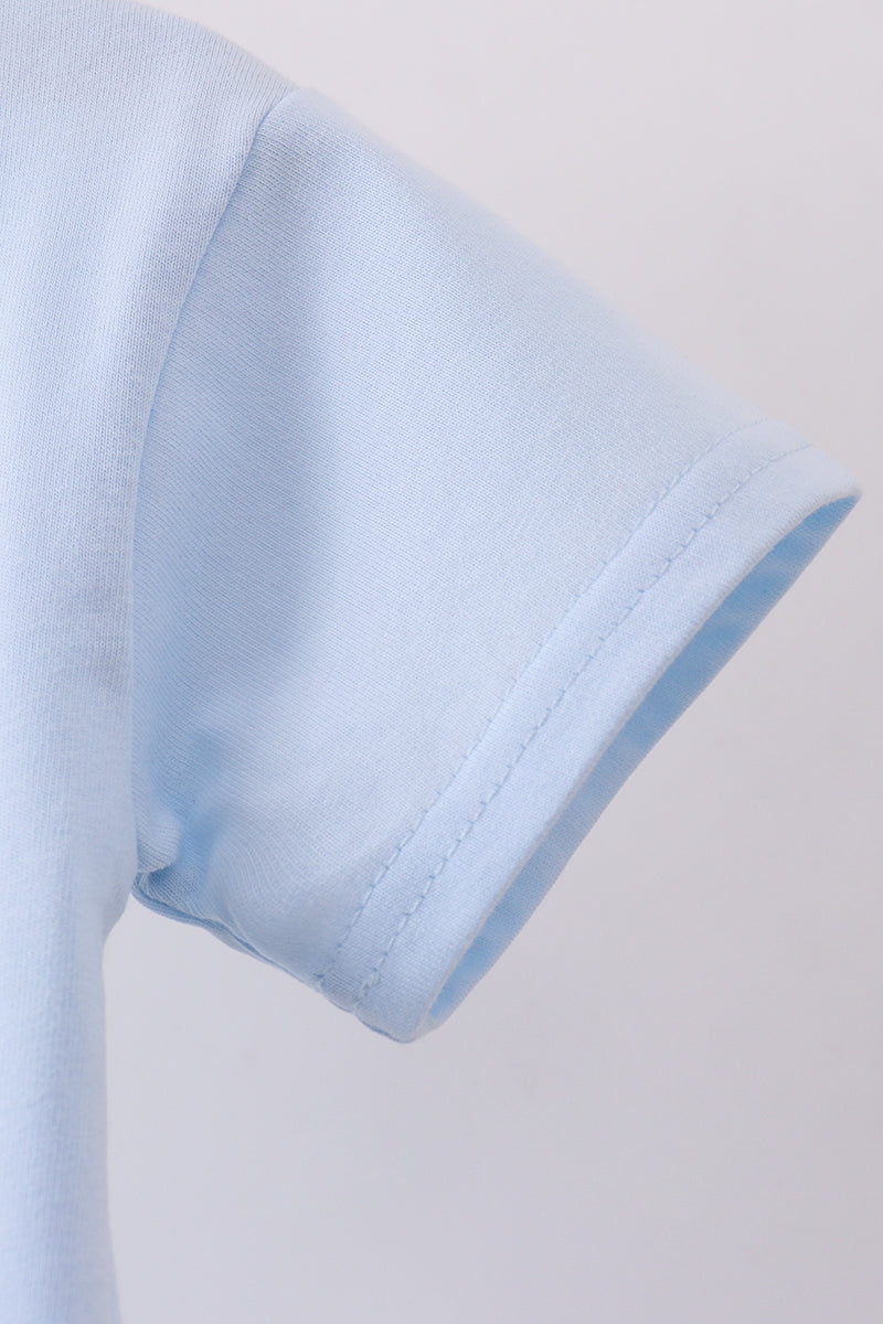 Blue baseball graphic top