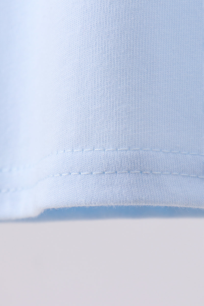 Blue baseball graphic top