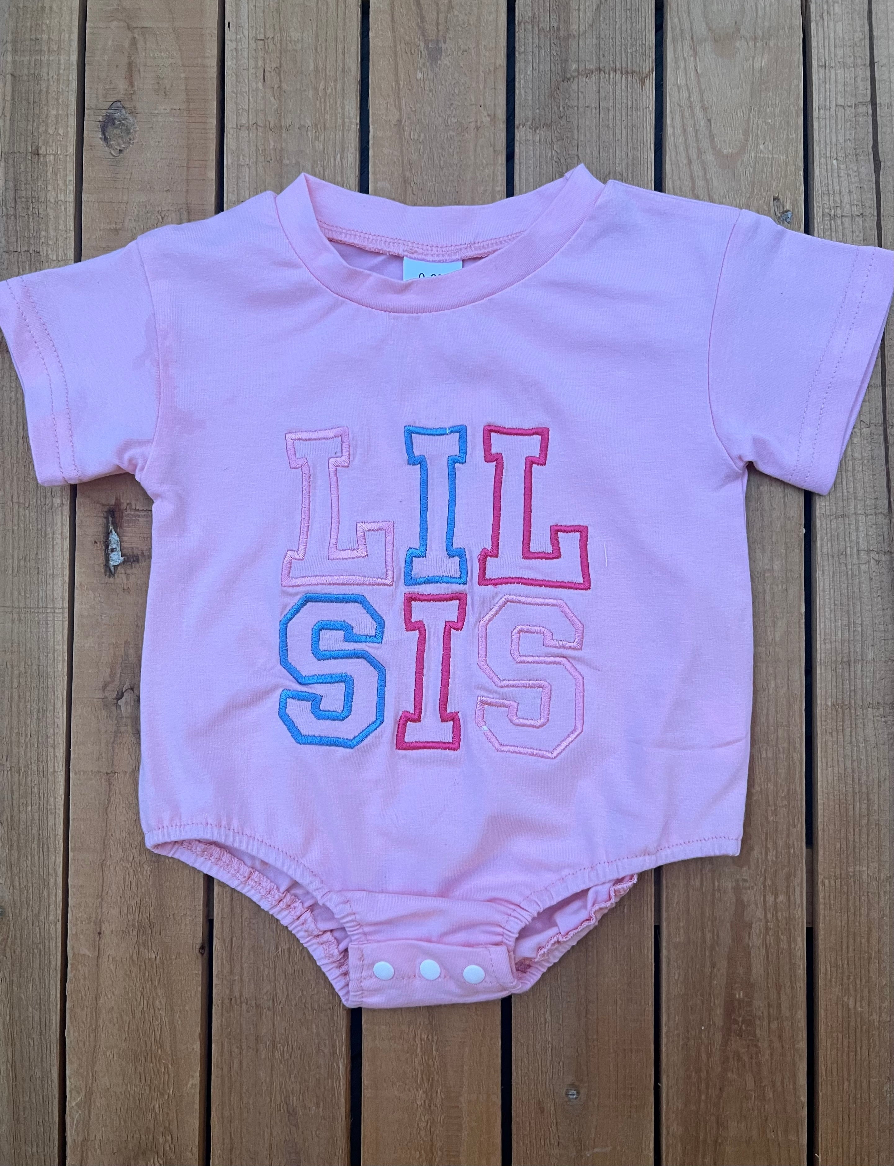 Embroidered Lil Sis Romper