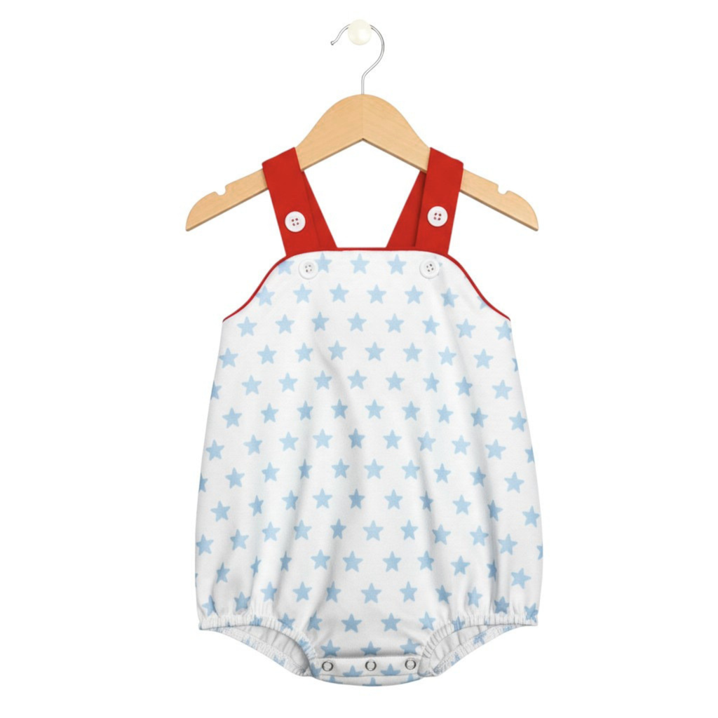 Red, White, and Stars Bubble Romper