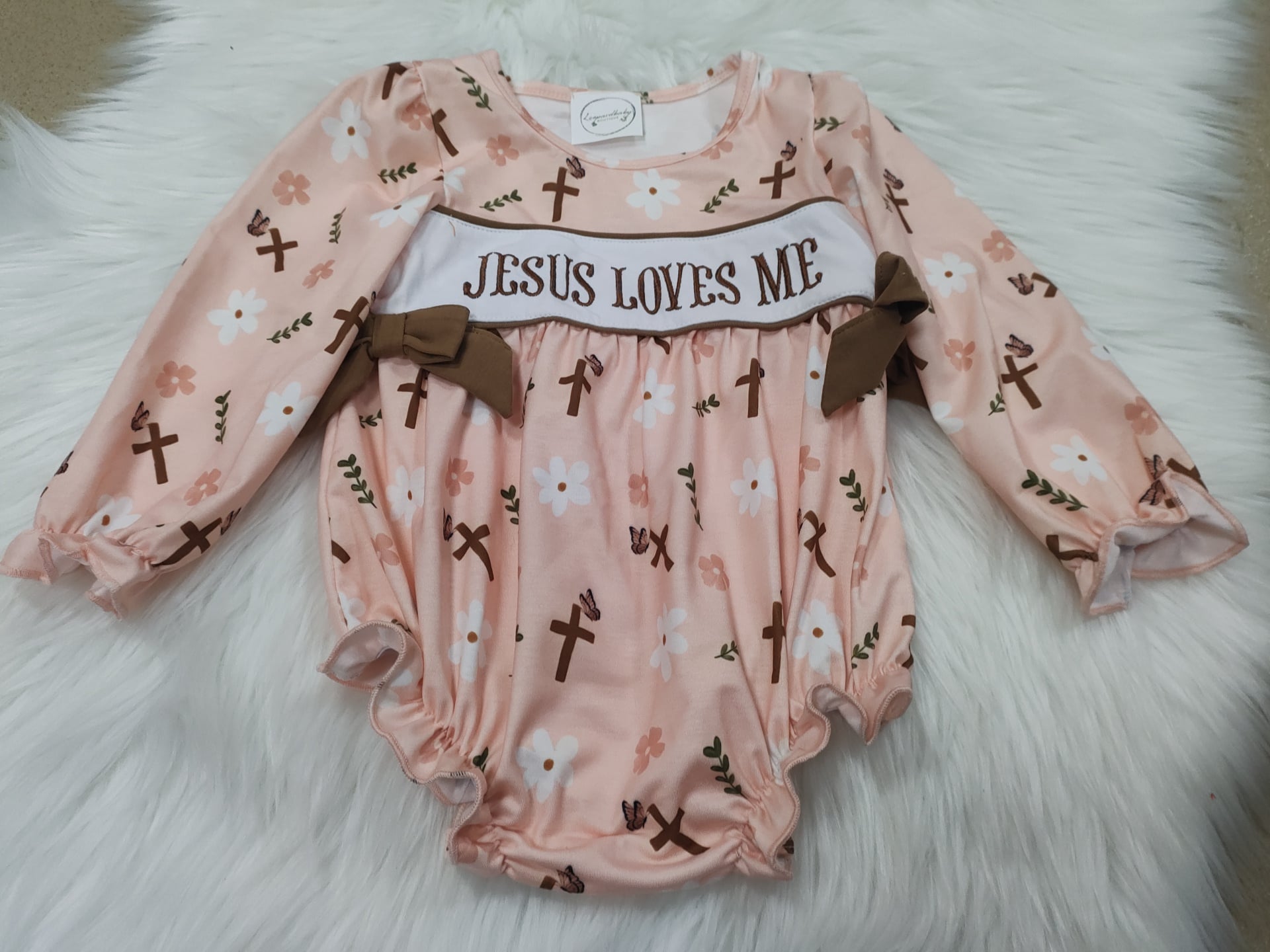 Jesus loves me cross Romper