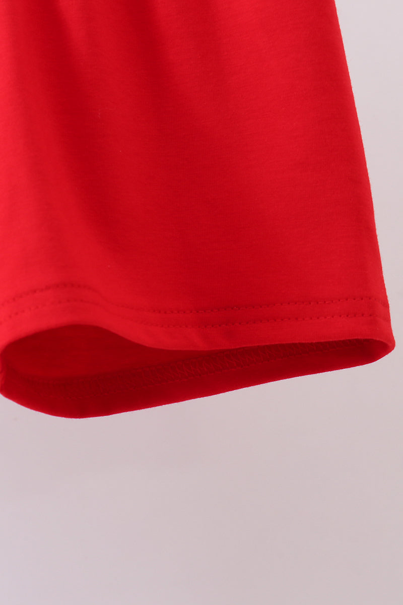 Blue stripe character applique shorts set