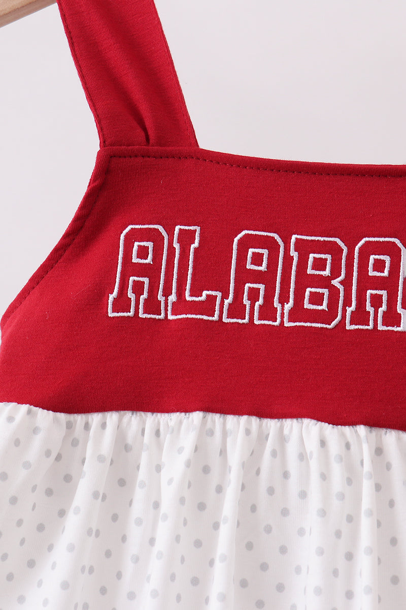 Maroon Alabama Applique Ruffle Shorts Set