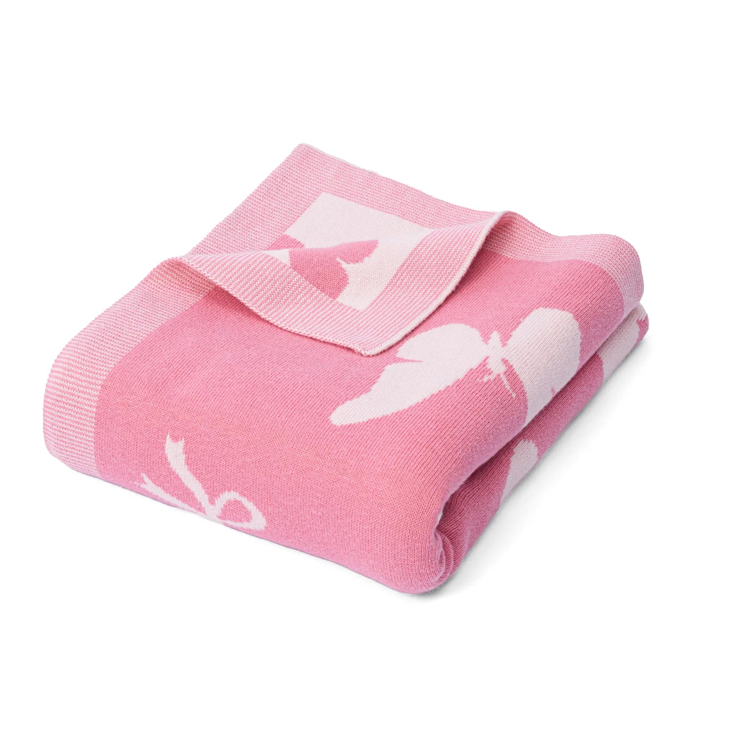 Butterfly Jacquard Knit Baby Blanket