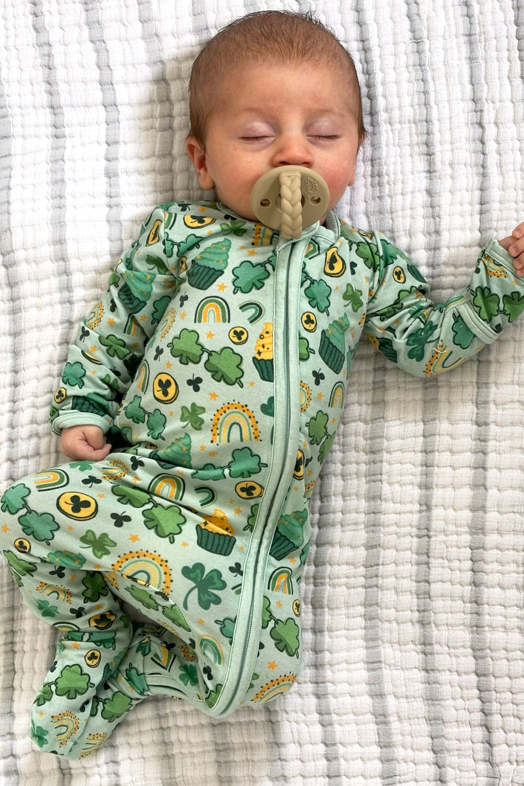 Soft & Stretchy Zipper Footie - St. Patrick's Day