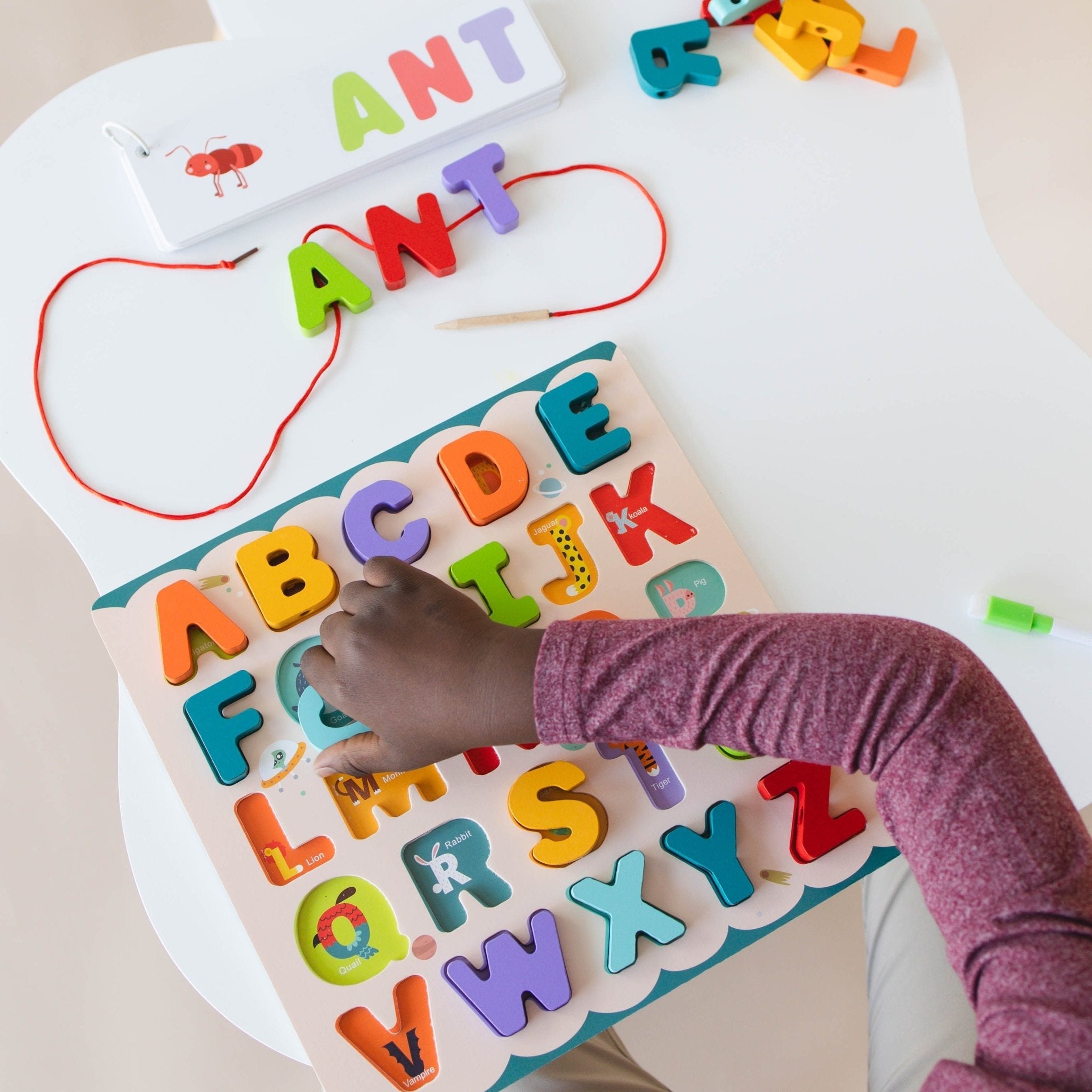 ABC Puzzle Set with Flashcards + Whiteboard