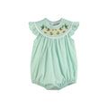 Aqua Daisy Smocked Romper
