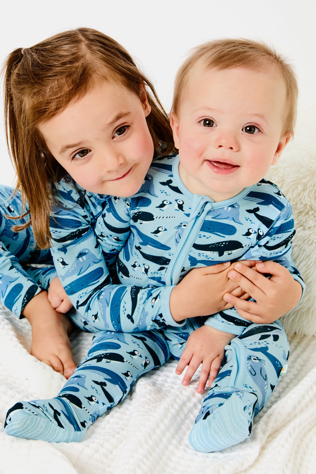 Soft & Stretchy Zipper Footie - Ocean Animals