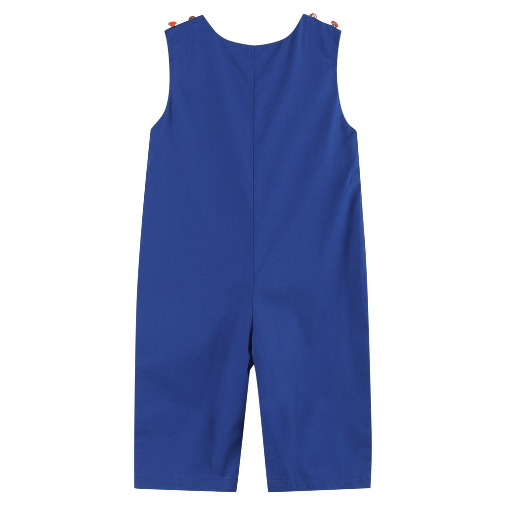 Blue and Orange Football Smocked Longalls