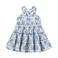 Blue and White Print Layered Sundress