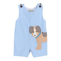 Blue Gingham Puppy Shortalls