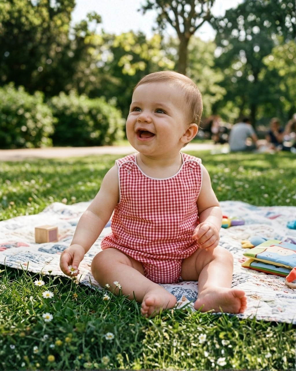 Classic Red Seersucker Bubble Romper