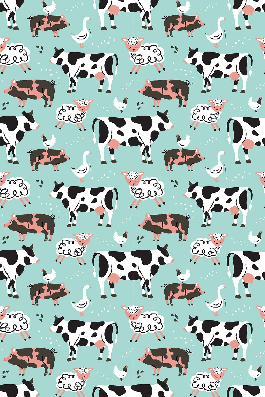 Soft & Stretchy Zipper Footie - Farm Friends