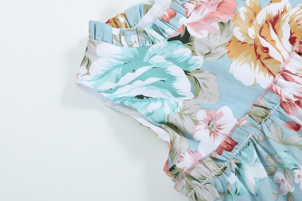 Floral Print Ruffle Tiered Dress