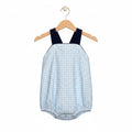 Classic Navy Gingham Bubble Romper