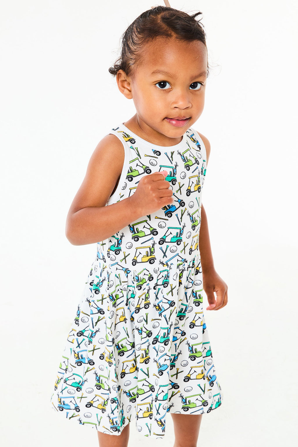 Stretchy Sleeveless Twirl Dress - Golf