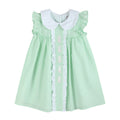 Green Seersucker Bunny Ruffle Dress
