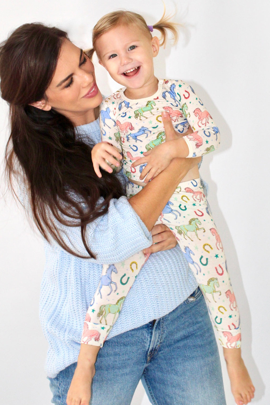 Long Sleeve Pajama Set - Horses