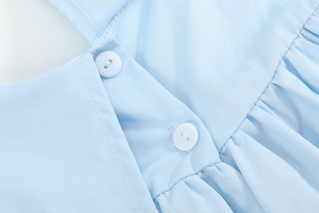 Light Blue Bunny and Flowers Dress