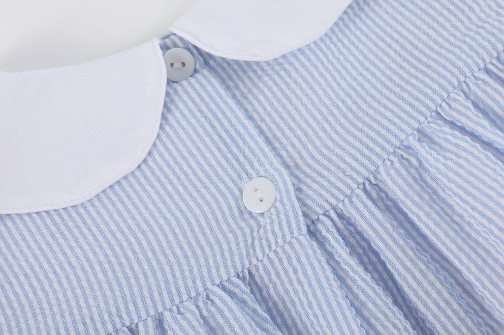 Light Blue Bunny Ruffle Yoke Dress