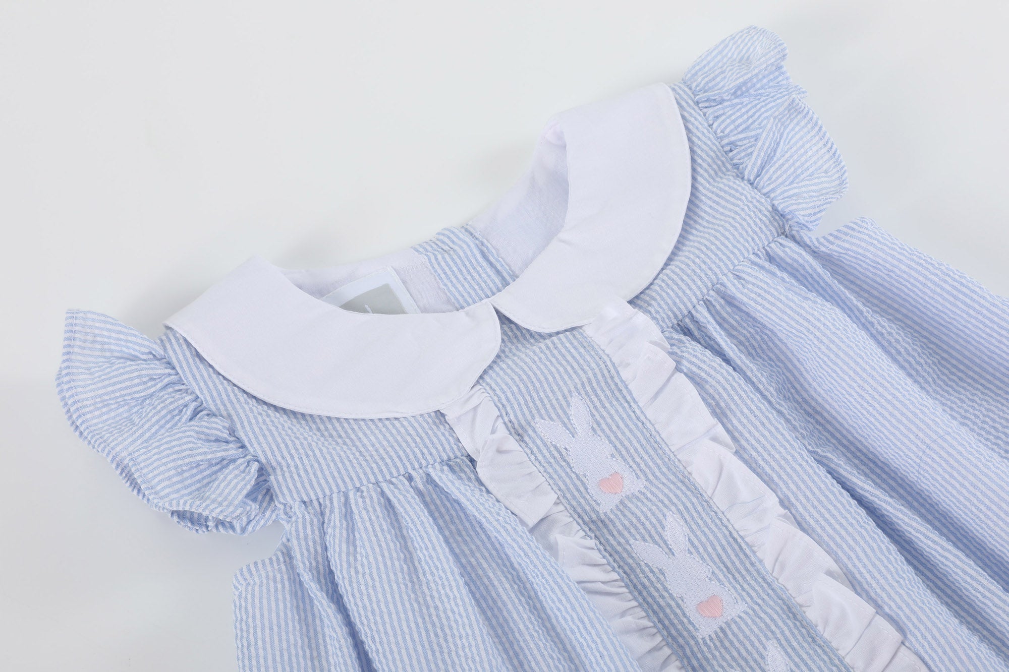Light Blue Bunny Ruffle Yoke Dress