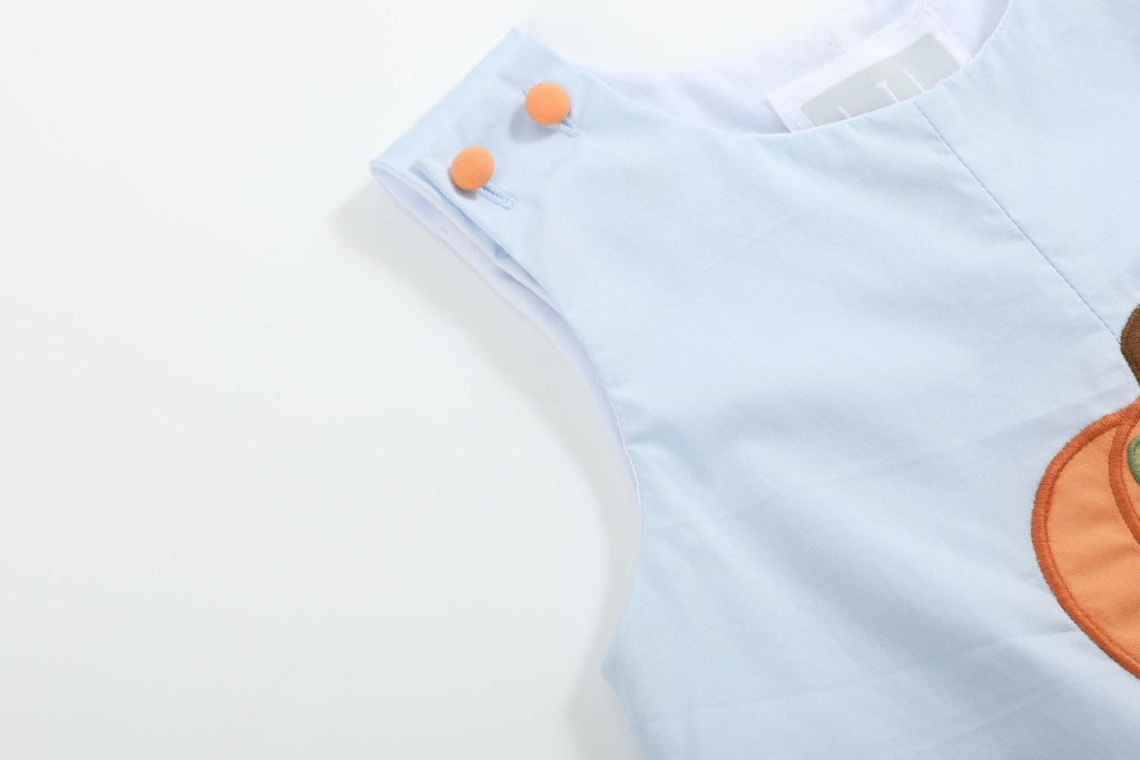Light Blue Pumpkin Applique Longalls