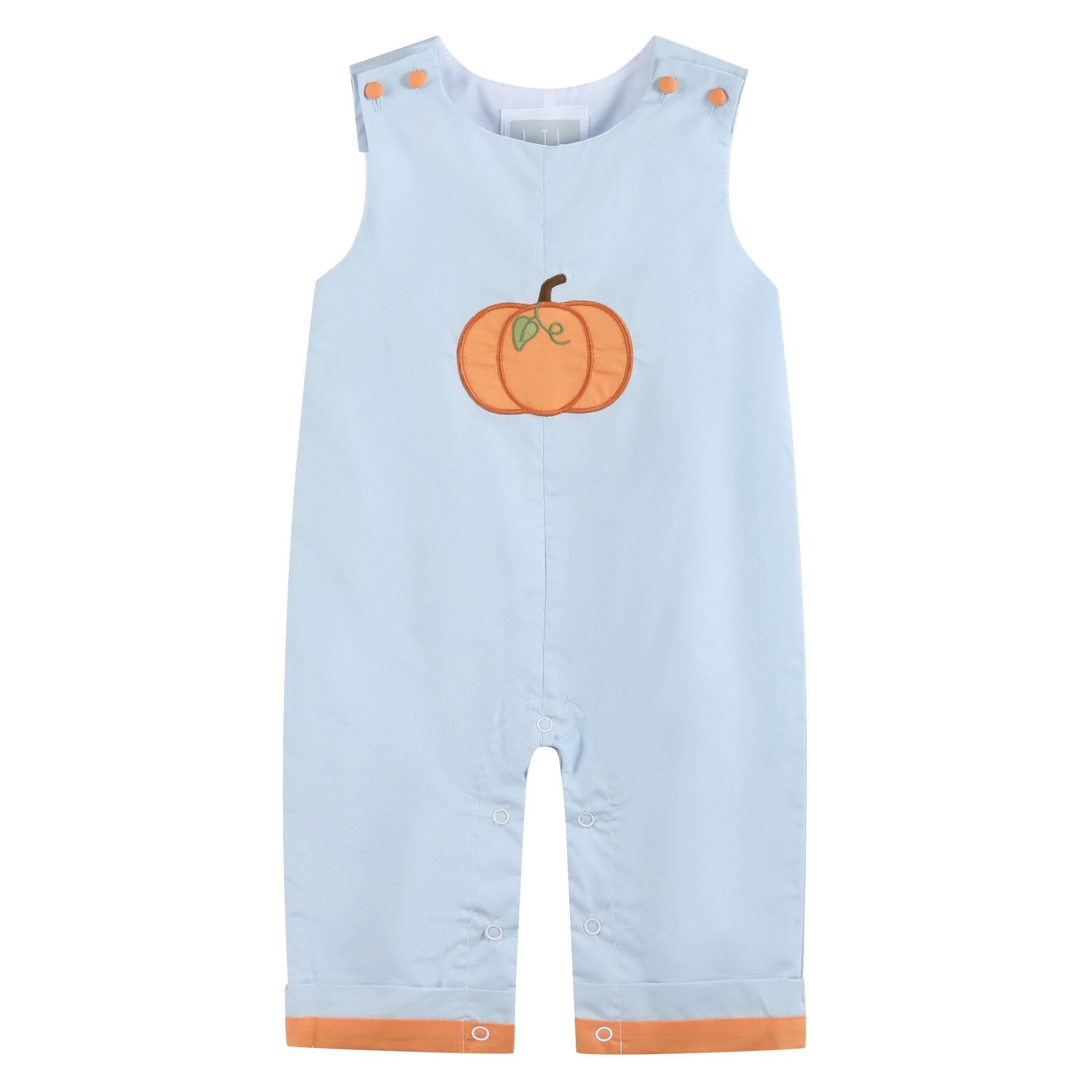 Light Blue Pumpkin Applique Longalls