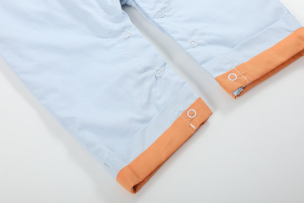 Light Blue Pumpkin Applique Longalls