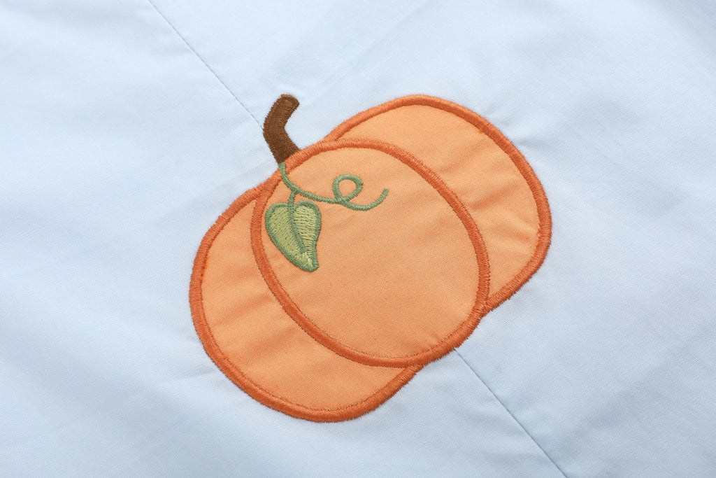 Light Blue Pumpkin Applique Longalls