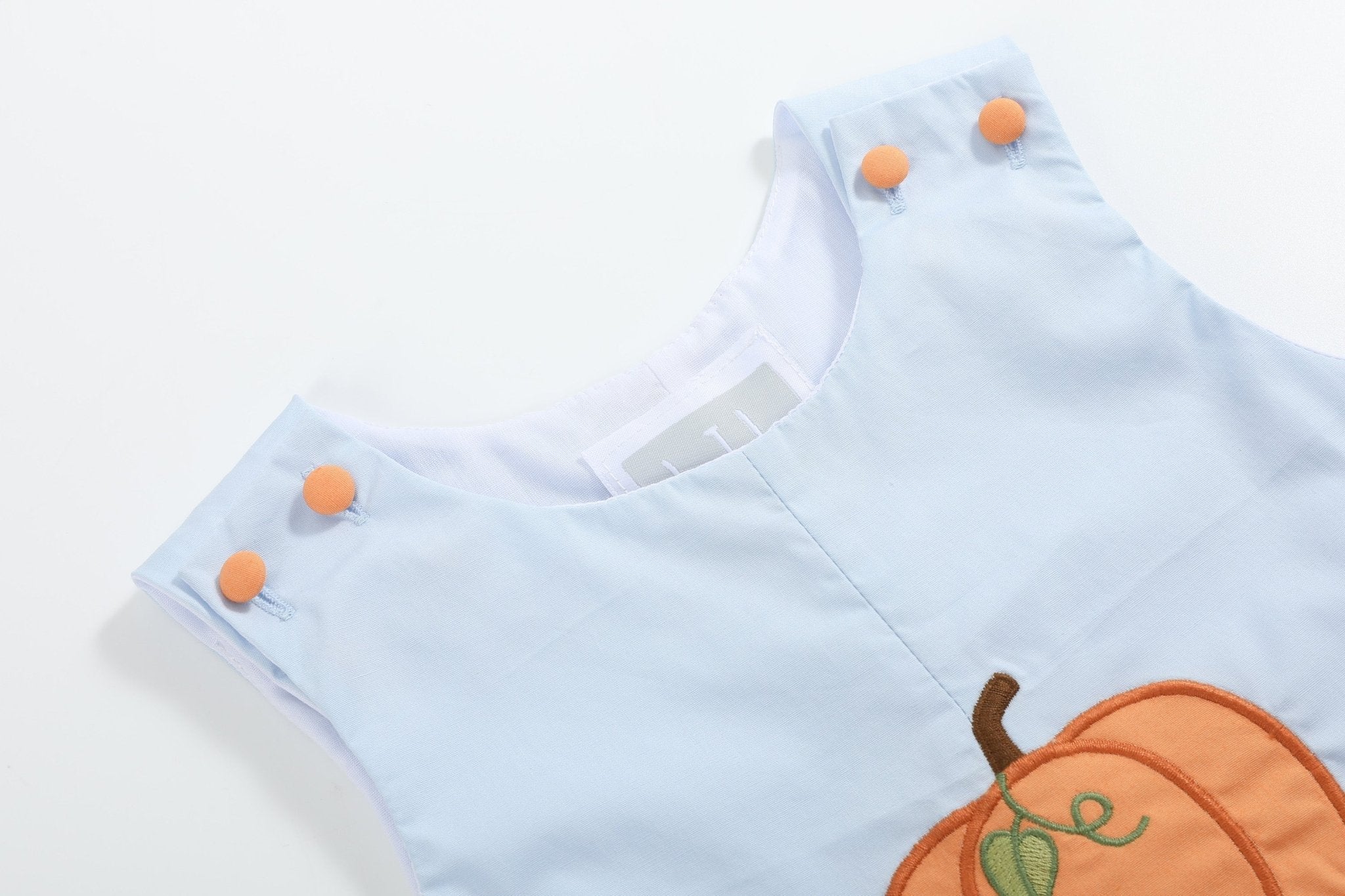 Light Blue Pumpkin Applique Longalls