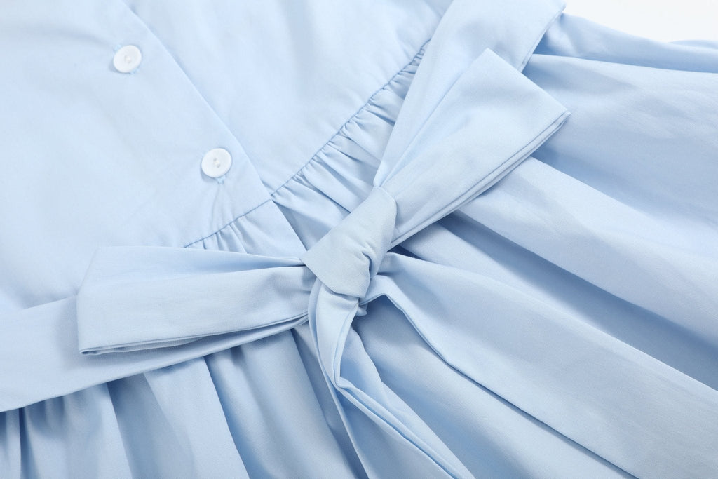 Light Blue USA Flag Smocked Dress