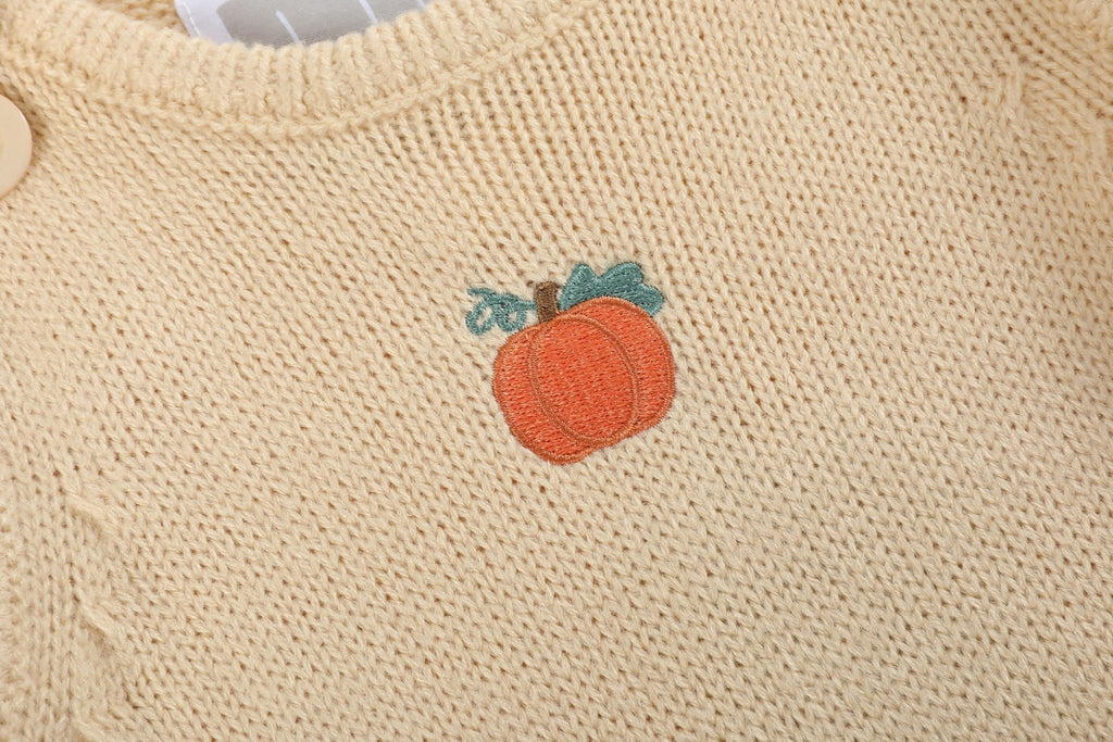 Light Brown Pumpkin Knit Romper