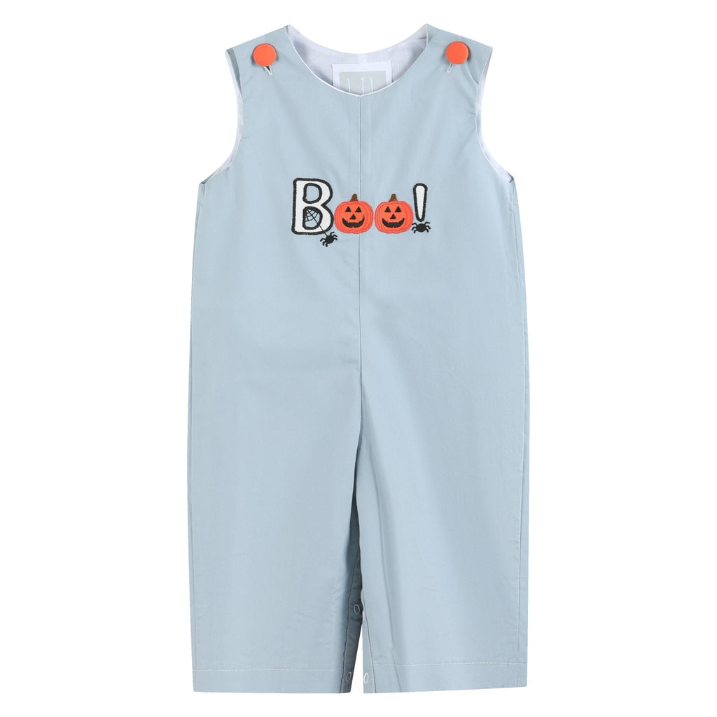 Light Gray 'Boo' Applique Longalls