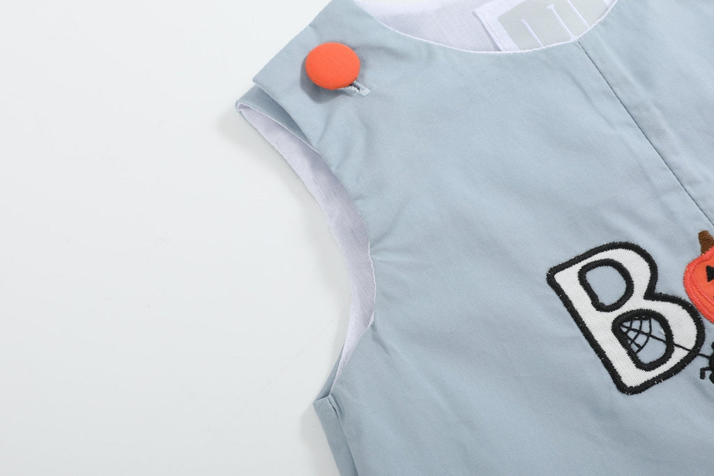 Light Gray 'Boo' Applique Longalls