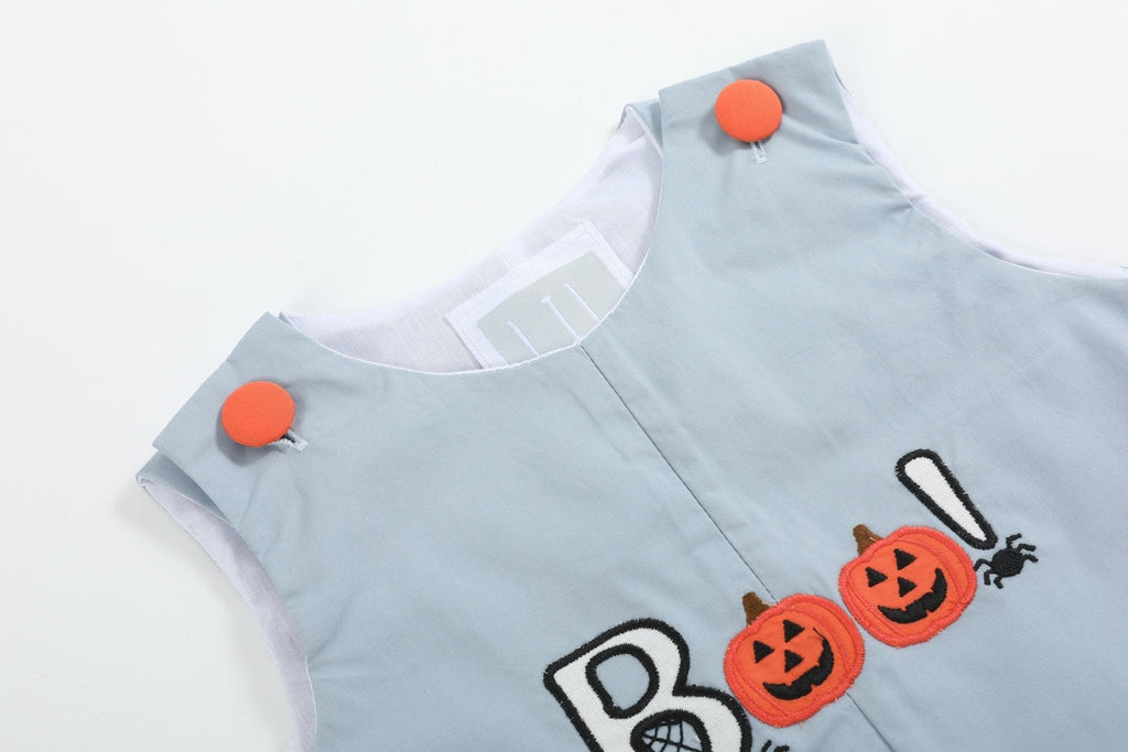 Light Gray 'Boo' Applique Longalls